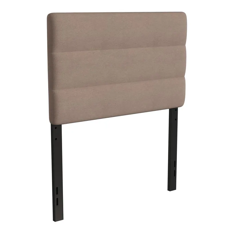 Must Have Paxton Twin Channel Stitched Fabric Upholstered Headboard, Adjustable Height From 44.5" To 57.25" - Taupe By Flash Furniture - Taupe