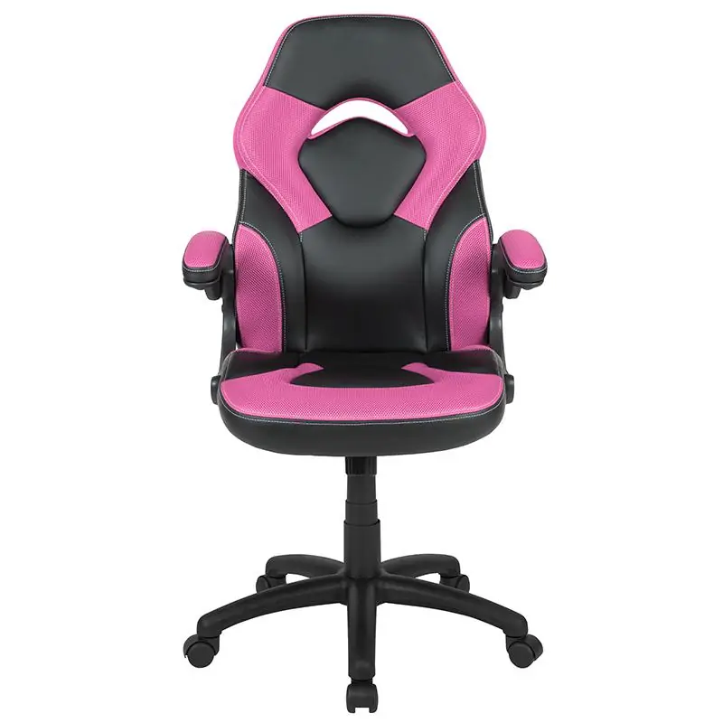Free Returns X10 Gaming Chair Racing Office Ergonomic Computer Pc Adjustable Swivel Chair With Flip-Up Arms, Pink/Black Leathersoft By Flash Furniture - Pink