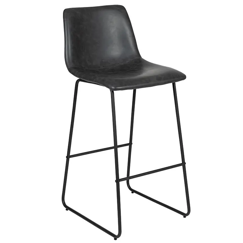 30 Inch Leathersoft Bar Height Barstools In Gray, Set Of 2 By Flash Furniture - Gray Editor’s Pick
