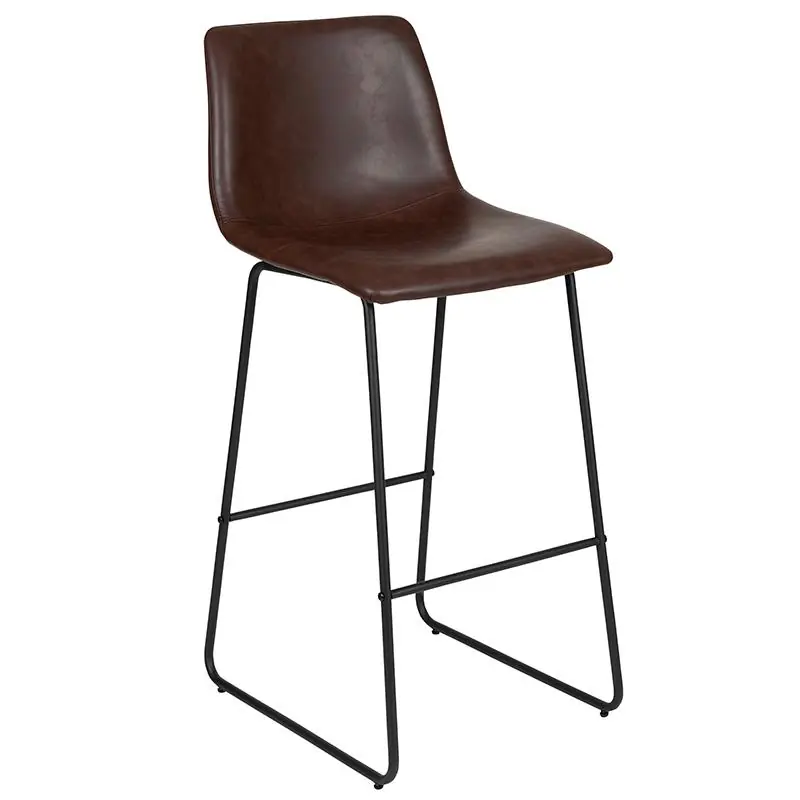 Final Sale 30 Inch Leathersoft Bar Height Barstools In Dark Brown, Set Of 2 By Flash Furniture - Dark Brown