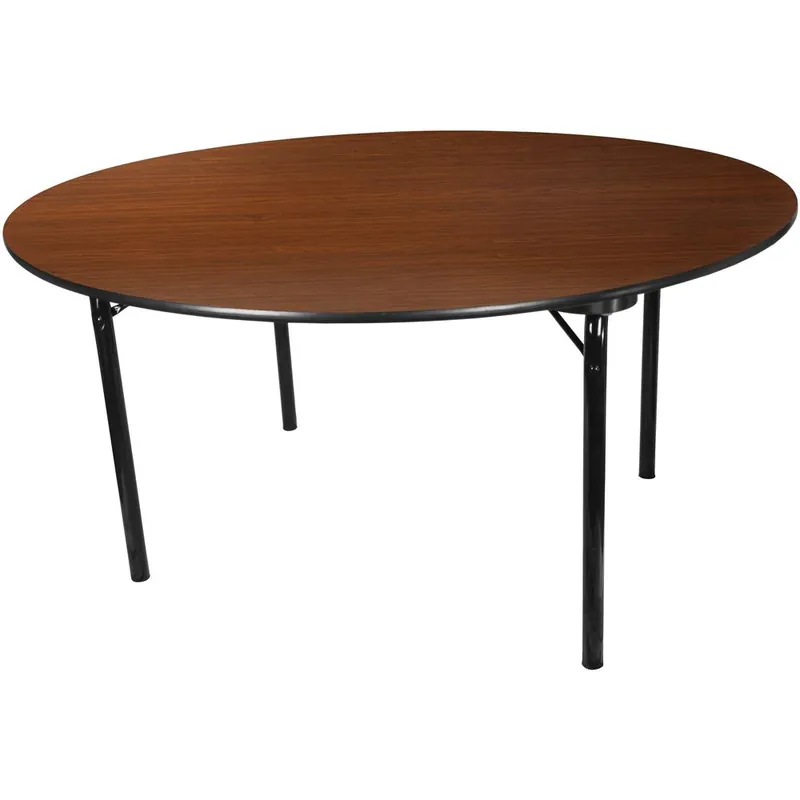 One Day Deal Advantage 5 Ft. Round High Pressure Laminate Folding Banquet Table By Flash Furniture - Walnut