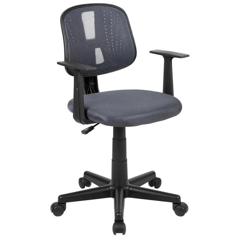 Flash Fundamentals Mid-Back Gray Mesh Swivel Task Office Chair With Pivot Back And Arms, Bifma Certified By Flash Furniture - Gray Limited Edition