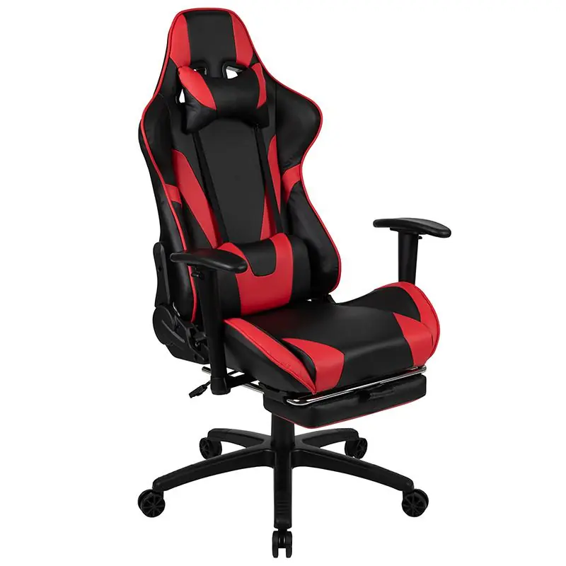 X30 Gaming Chair Racing Office Ergonomic Computer Chair With Fully Reclining Back And Slide-Out Footrest In Red Leathersoft By Flash Furniture - Red Bulk Order