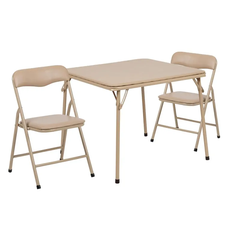 Buy Today Kids Tan 3 Piece Folding Table And Chair Set By Flash Furniture - Tan