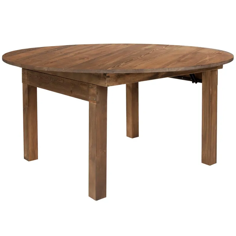 Hercules Series Round Dining Table | Farm Inspired, Rustic & Antique Pine Dining Room Table By Flash Furniture - Antique Rustic New Arrival