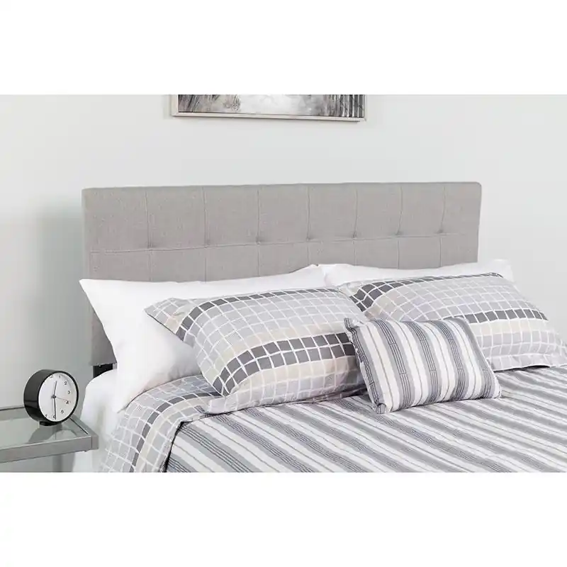 Low Price Bedford Tufted Upholstered Full Size Headboard In Light Gray Fabric By Flash Furniture - Light Gray