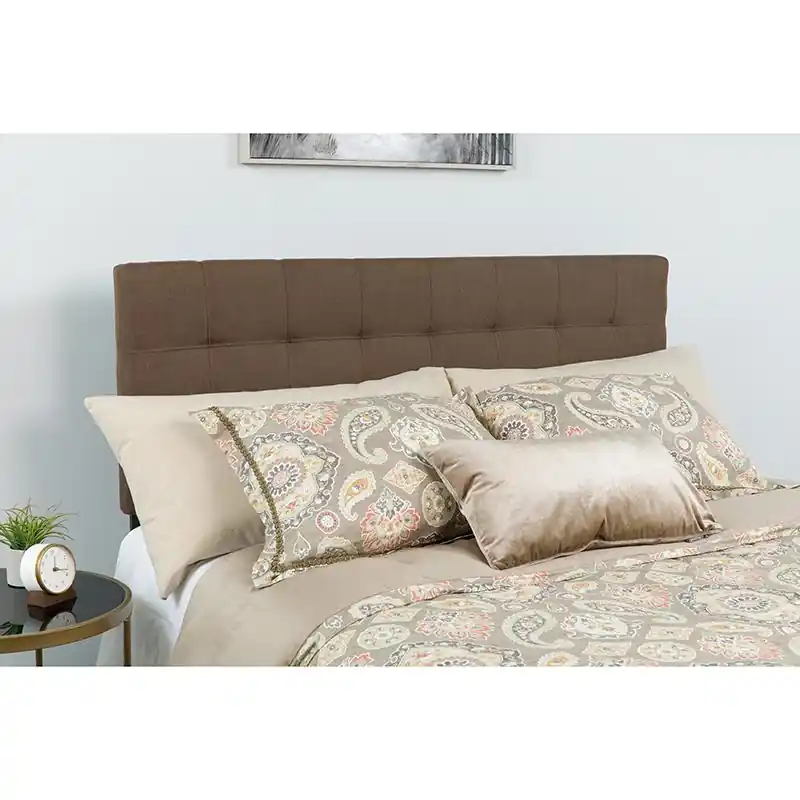 Certified Bedford Tufted Upholstered Queen Size Headboard In Dark Brown Fabric By Flash Furniture - Dark Brown