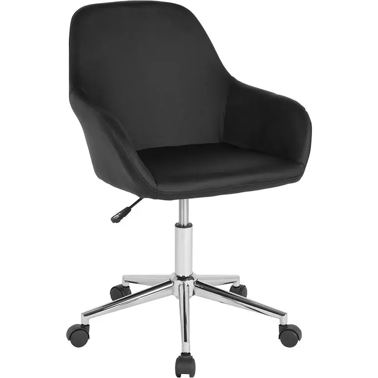 Special Discount Cortana Home And Office Mid-Back Chair In Black Leathersoft By Flash Furniture - Black LeatherSoft