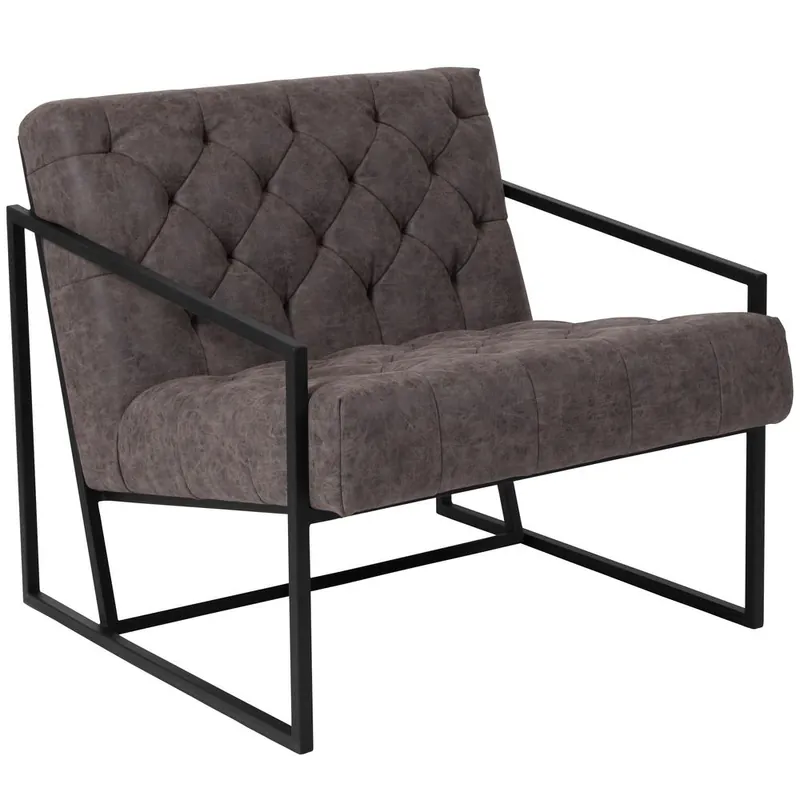 Hercules Madison Series Retro Gray Leathersoft Tufted Lounge Chair By Flash Furniture - Retro Gray High Quality