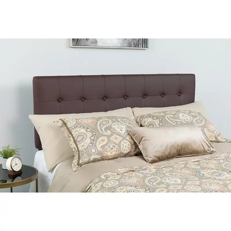 Clearance Lennox Tufted Upholstered Full Size Headboard In Brown Vinyl By Flash Furniture - Brown