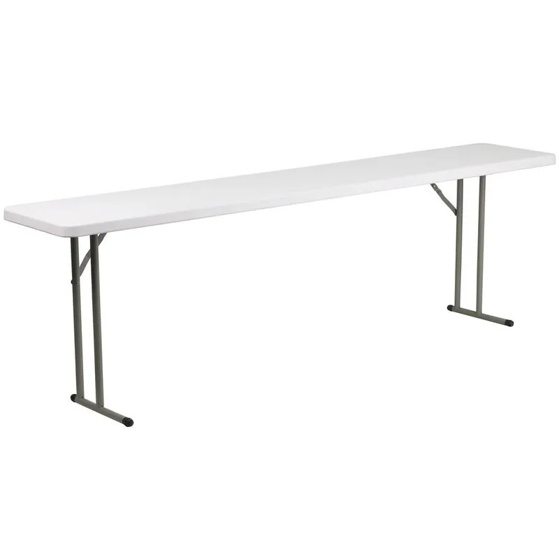 Free Returns 8-Foot Granite White Plastic Folding Training Table By Flash Furniture - Granite White
