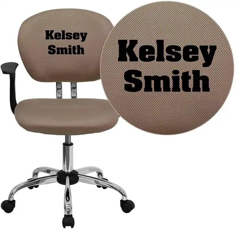 Top Pick Personalized Mid-Back Coffee Brown Mesh Swivel Task Office Chair With Chrome Base And Arms By Flash Furniture - Coffee Brown
