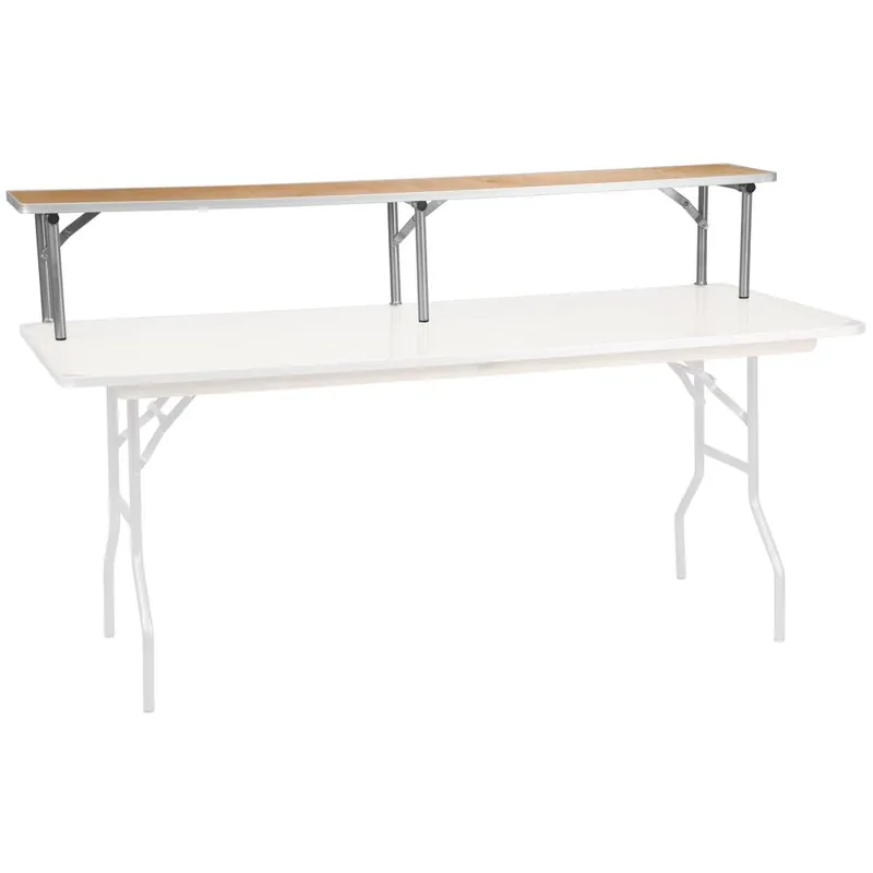 72'' X 12'' X 12'' Birchwood Bar Top Riser With Silver Legs By Flash Furniture - Natural Must Have