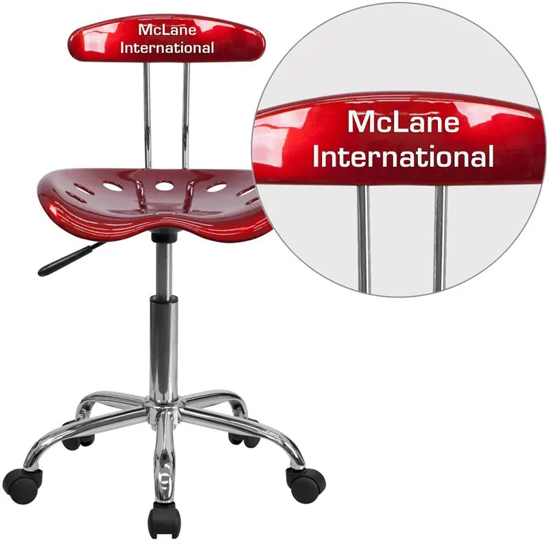 Hassle-Free Returns Personalized Vibrant Wine Red And Chrome Swivel Task Office Chair With Tractor Seat By Flash Furniture - Wine Red