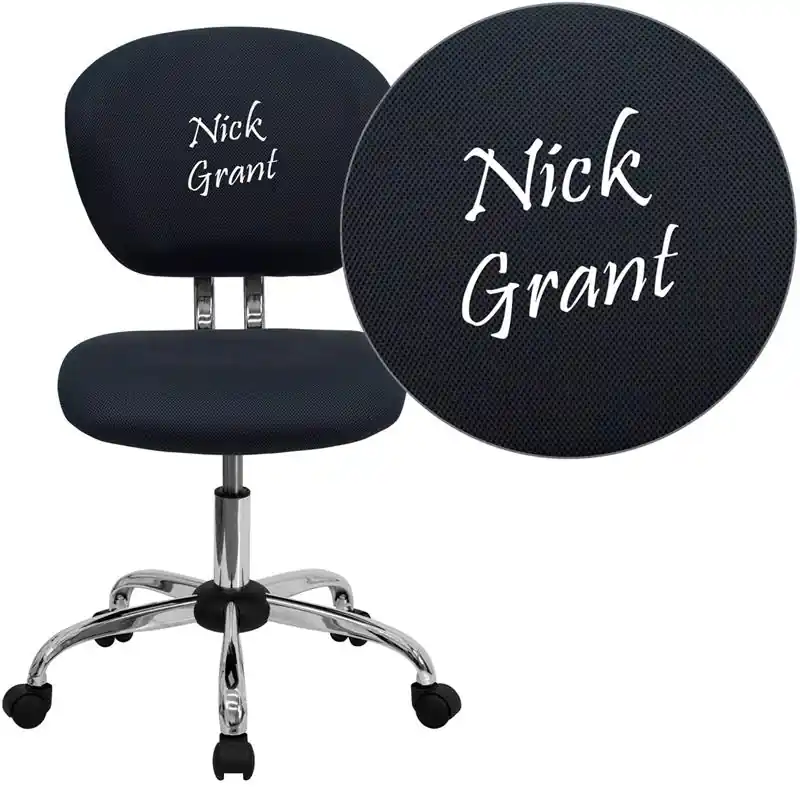 Price Cut Personalized Mid-Back Gray Mesh Swivel Task Office Chair With Chrome Base By Flash Furniture - Gray