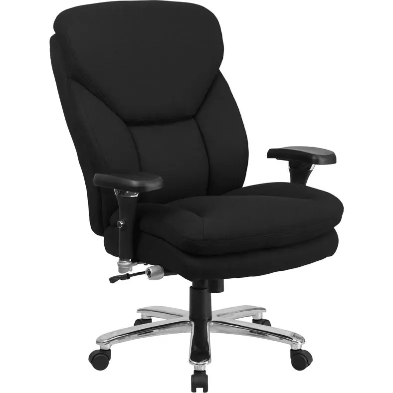 Limited Time Hercules Series 24/7 Intensive- Use Big & Tall 400 Lb. Rated Black Fabric Executive Ergonomic Office Chair With Lumbar Knob By Flash Furniture - Black Fabric