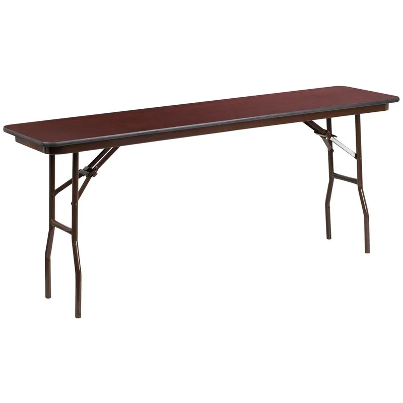 18'' X 72'' Rectangular High Pressure Mahogany Laminate Folding Training Table By Flash Furniture - Mahogany Trusted Brand
