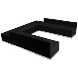 Hot Picks Hercules Alon Series Black Leathersoft Reception Configuration, 8 Pieces By Flash Furniture - Black