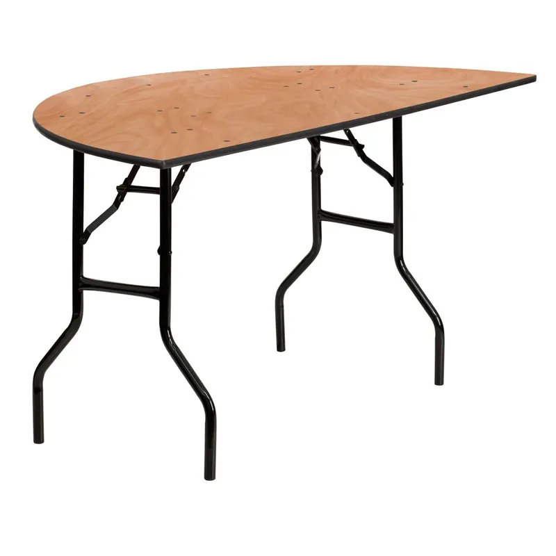5-Foot Half-Round Wood Folding Banquet Table By Flash Furniture - Natural Popular