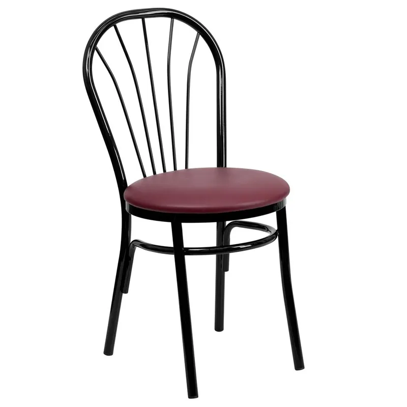 Hercules Series Fan Back Metal Chair - Burgundy Vinyl Seat By Flash Furniture - Burgundy Wholesale