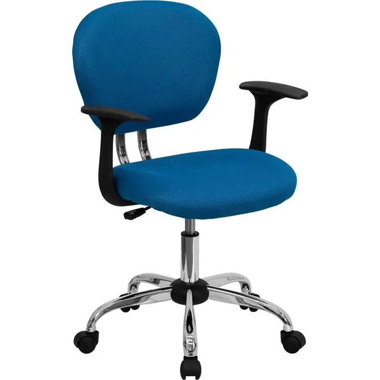 Mid-Back Turquoise Mesh Padded Swivel Task Office Chair With Chrome Base And Arms By Flash Furniture - Turquoise Best Seller