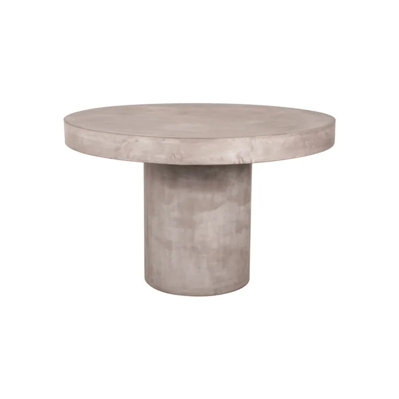 Brea Round Concrete Outdoor Dining Table, Gray by Jeffan Limited Edition