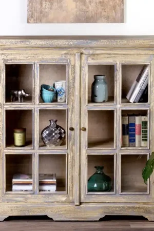Promenade Mindi Wood Glass Pane 2 Door Cabinets by Jeffan Hot Deal