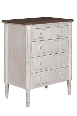 Isabelle Chest of 5 Drawers by Jeffan Fresh Stock