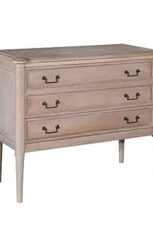 Amelia Mango Wood 2 Drawer Chest, Satin/Vintage White by Jeffan Price Cut