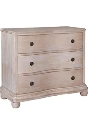 High Quality Joan Mango Wood 3 Drawer Dresser, MC Grey by Jeffan