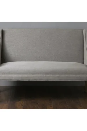 Theo Oakwood Upholstered Settee by Jeffan Budget
