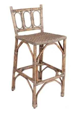 Express Delivery Fela Rattan Barstool, Grey Wash by Jeffan