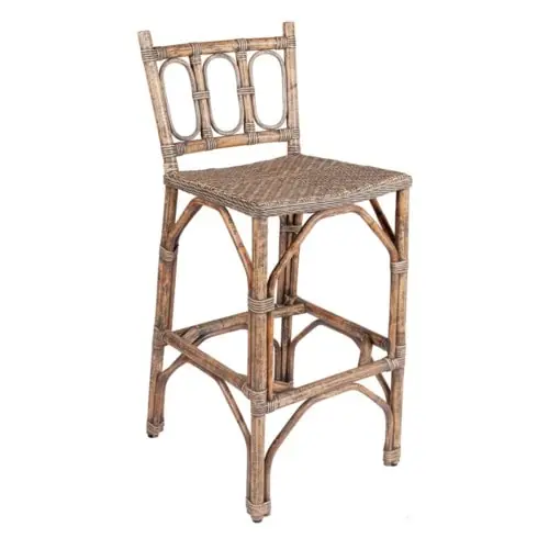 Express Delivery Fela Rattan Barstool, Grey Wash by Jeffan