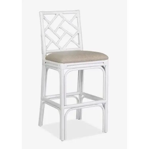 Hampton Chippendale Rattan Barstool by Jeffan in 3 colors White Grey a Secure Checkout