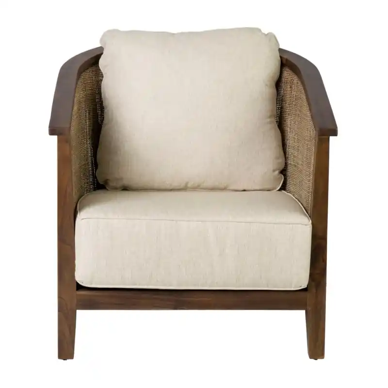 Juliet Rattan/Teak/ Fabric Club Chair by Jeffan Limited Time