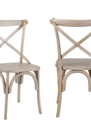 Lowry Mango Wood Dining Chair - Grey Set of 2 by Jeffan Flash Sale
