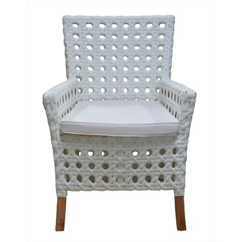 Derby Polystrap Milky Arm Chair W/ Sunbrella Cushion-Outdoor by Jeffan Final Sale