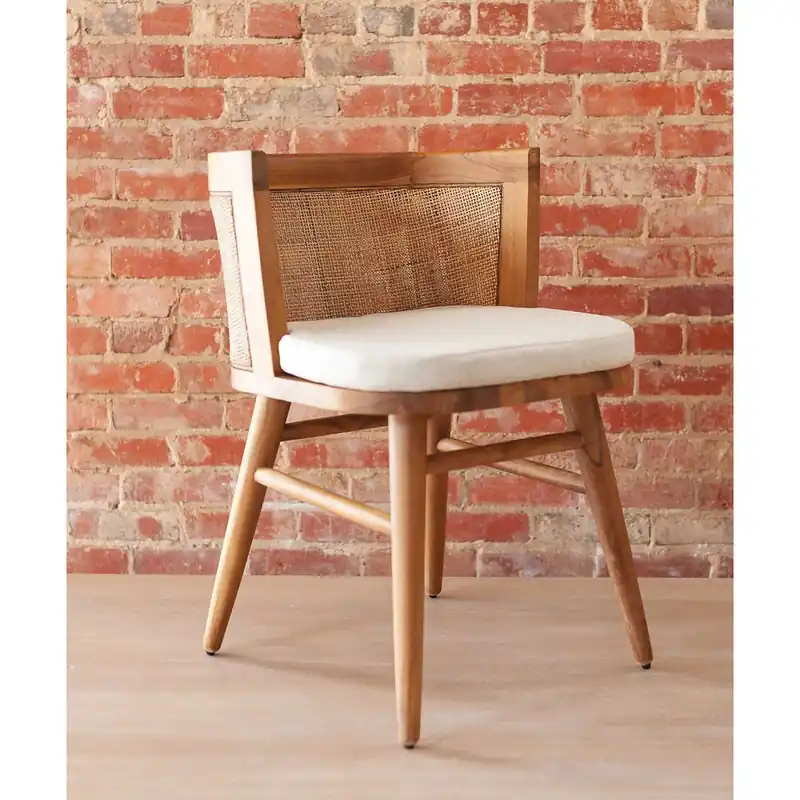 Loe Teak Dining Chair, Cane/Teak Set of 2 by Jeffan Discount