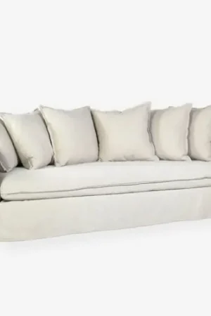 Amelia 84" Slipcovered Fabric Polyester Sofa Fabric by Jeffan High Quality