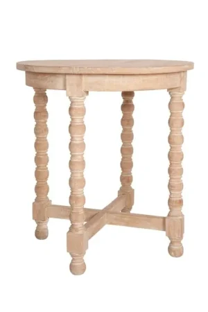 Wood, Round, Accent, Table, Natural Price Cut