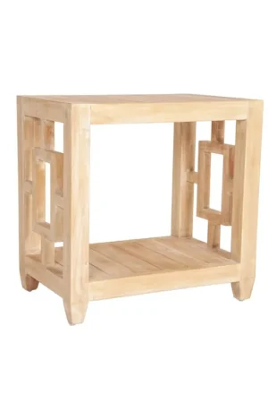 Madison Rectangular Mindi Wood Side Table, Natural by Jeffan Bulk Order