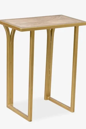 Fan Favorite Eloise Oak Veneer/Iron Side Table, Bronze by Jeffan