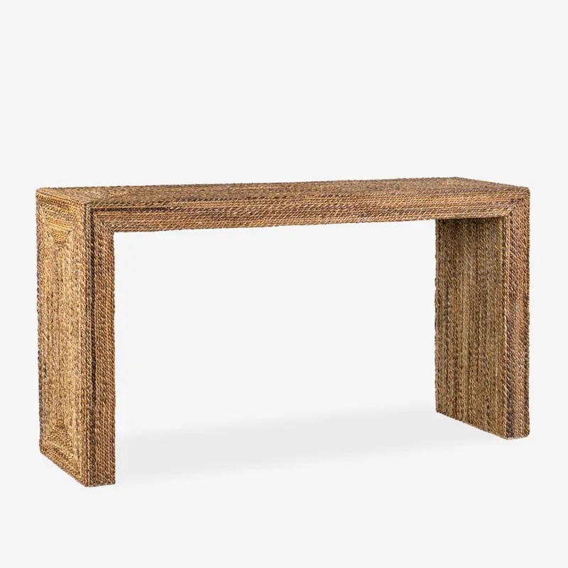 Affordable Soren Braided Seagrass Console Table, Natural by Jeffan