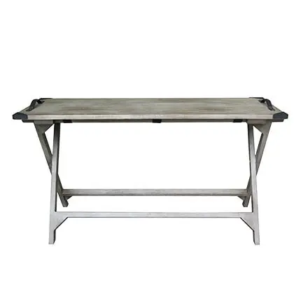 Hot Deal (LS) Galveston Mindi Wood Console Table Vintage Grey Folding by Jeffan