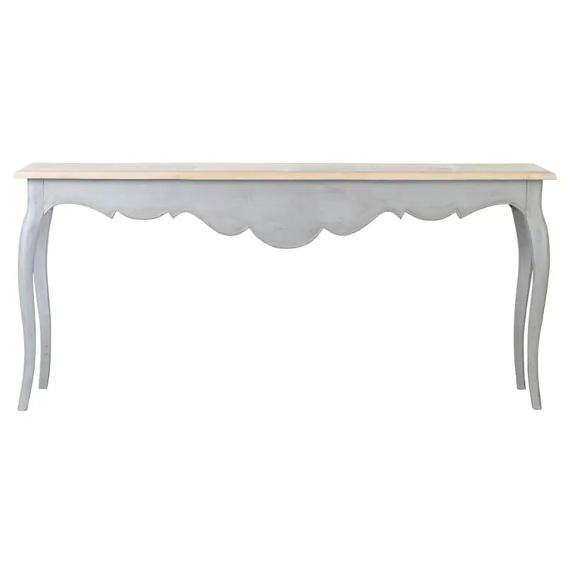 Burgundy Mindi Wood Console with Reclaimed Teak Top by Jeffan Big Sale
