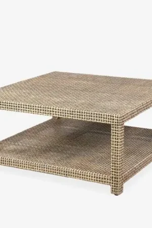 Lewis Mahogany/Rattan Peel Coffee Table, Square by Jeffan Bulk Order