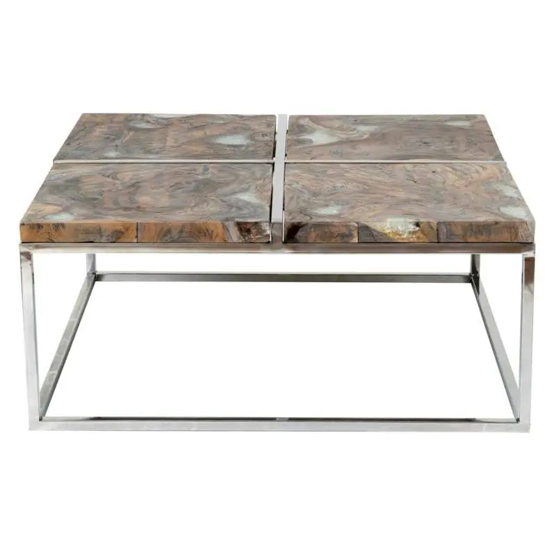 Uptown icy wood coffee table with stainless steel by Jeffan Time-Limited