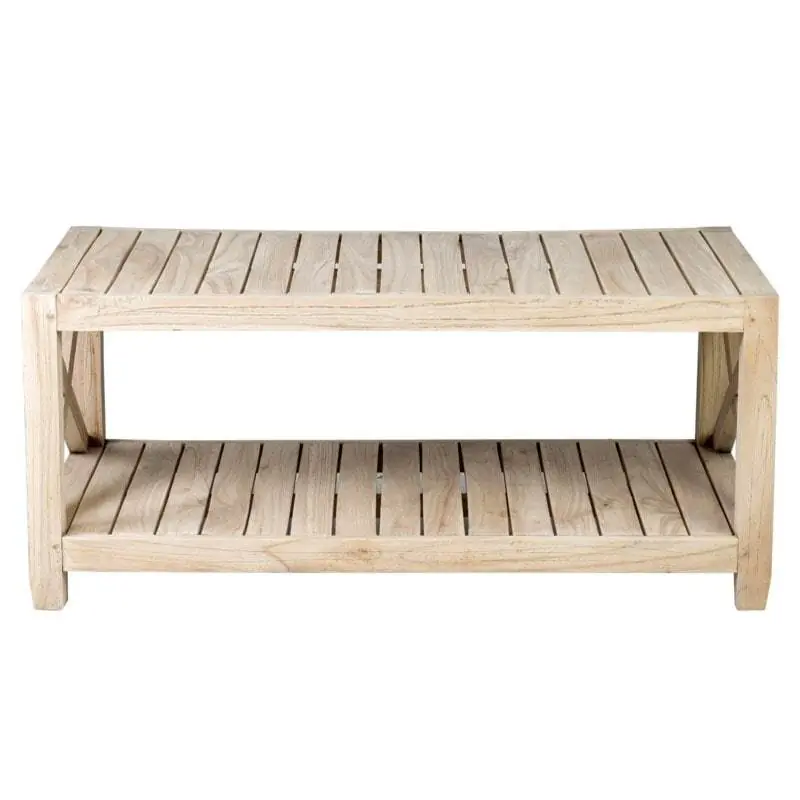 Promenade Mindi Wood Slatted Coffee Table by Jeffan Affordable