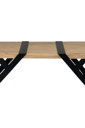 Hot Deal Malibu Mahogany Wood Coffee Table with metal accent and base by Jeffan