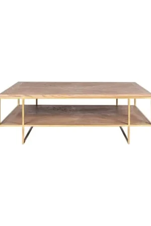 Cheap Claire Wooden Inset Coffee Table Gold and Tan by Jeffan
